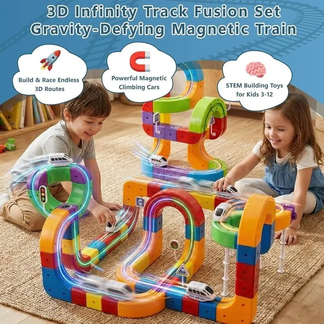 3D Anti-Gravity Electric Train Track Set for Kids