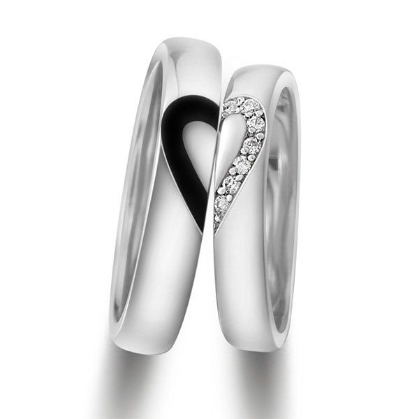 Fashion Match Hearts 925 Sterling Silver Adjustable Ring For Couples
