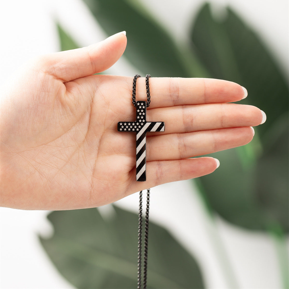 High Quality Flag Cross Necklace