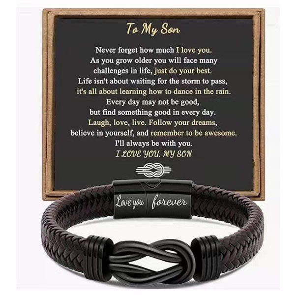 Simple Design Love Letter Leather Men's Bracelet