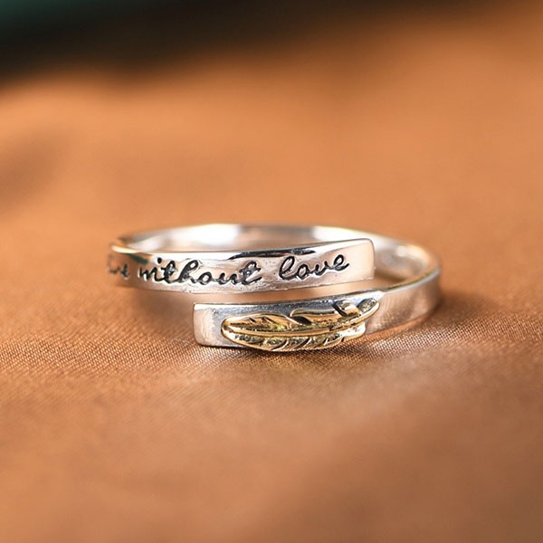 Neat And Clean 925 Sterling Silver Golden Leaf Ring