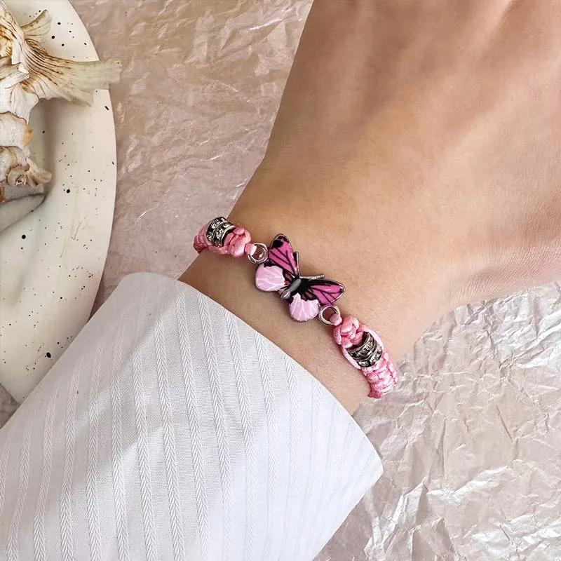Fashion Adjustable String Butterfly Bracelets For Friends And Family Members