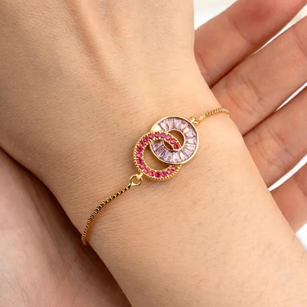 Customize Birthstone Linking Circles Bracelets For Family Members Couples And Friends