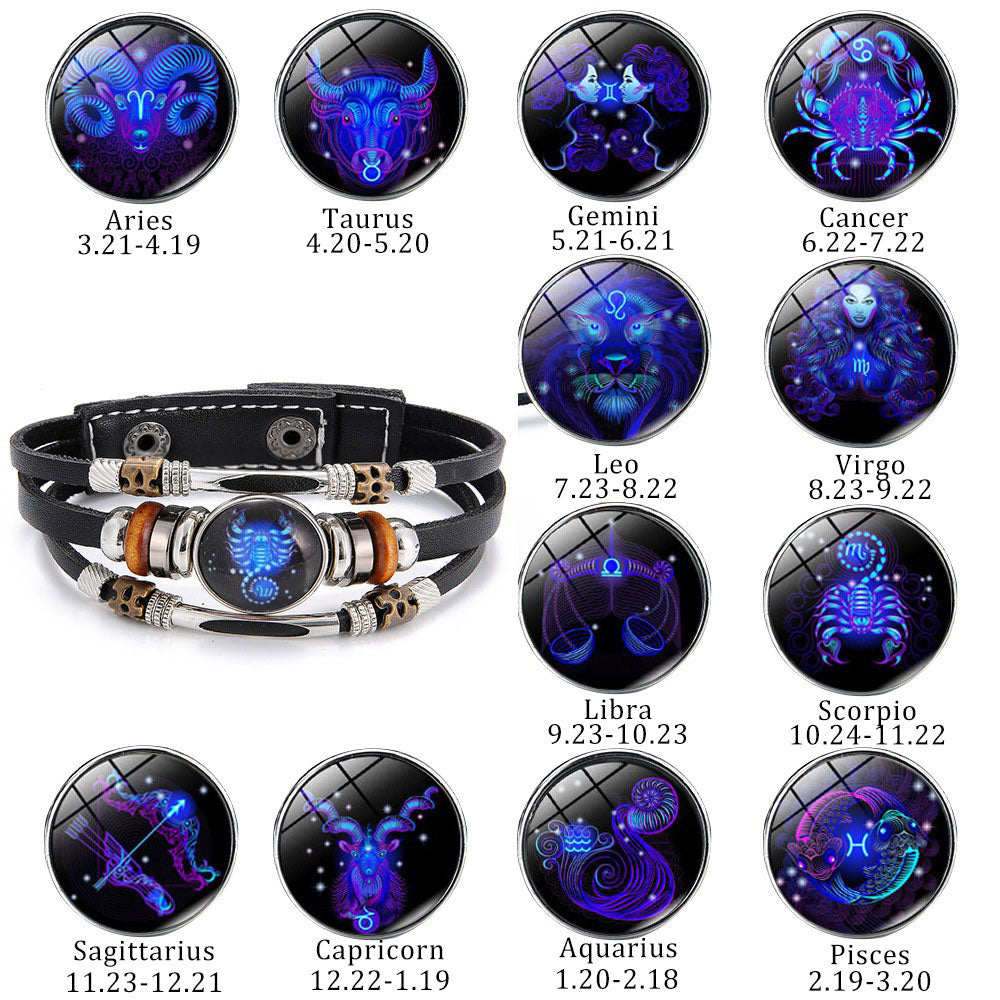 Buy One And Get One Free Zodiac Sign Luminous Bracelet Family Gifts Friends Gifts