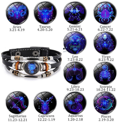 Buy One And Get One Free Zodiac Sign Luminous Bracelet Family Gifts Friends Gifts