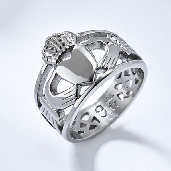 Meaningful Unisex Stainless Steel Claddagh Ring