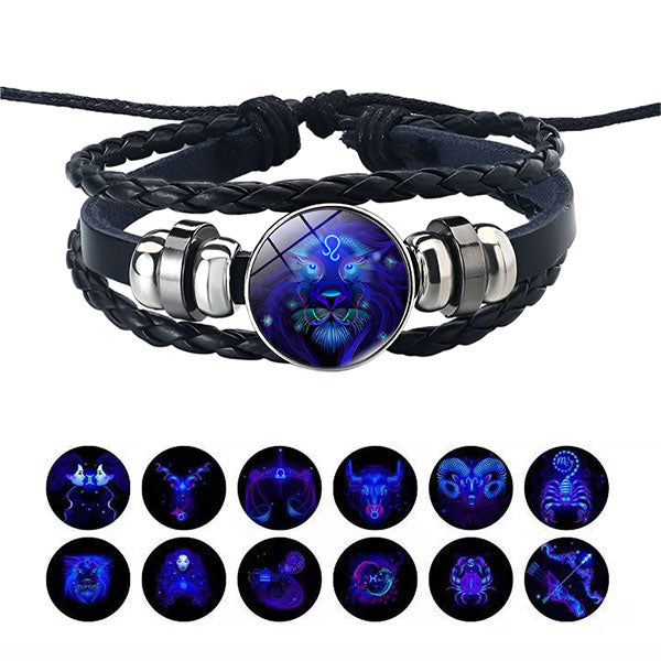 Fashion Astrological Sign Adjustable String Luminous Bracelet For Male And Female