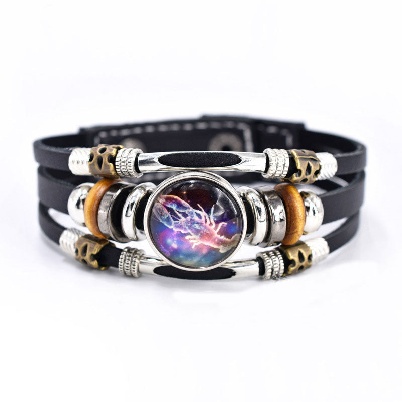 Fashion Luminous Zodiac Sign Bracelet Bright In The Dark