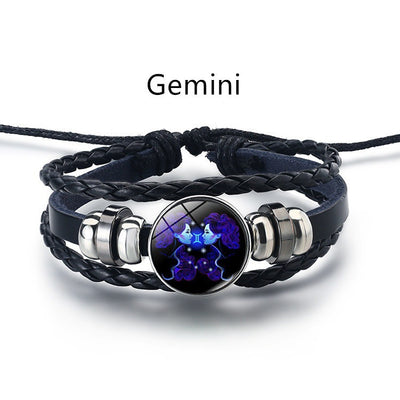 Fashion Astrological Sign Adjustable String Luminous Bracelet For Male And Female