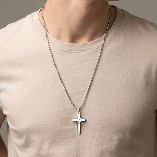 Neat And Clean Cross Necklace With A Ring For Friends And Couples( Price A Pair)