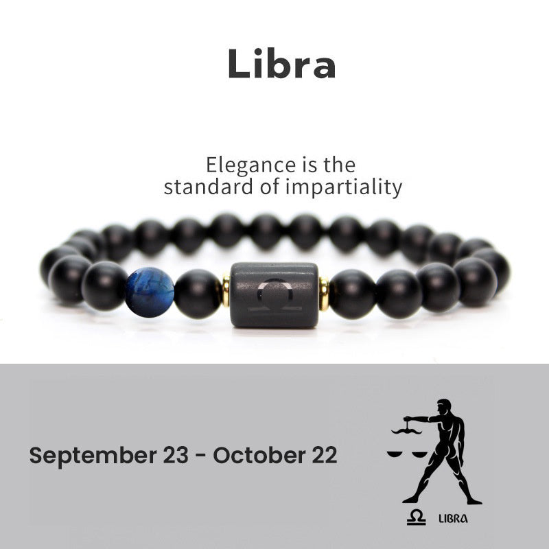Astrological Sign Natural Agate Unisex Bracelet