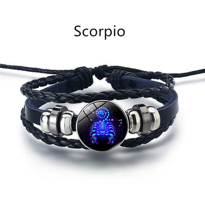 Fashion Astrological Sign Adjustable String Luminous Bracelet For Male And Female