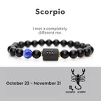 Astrological Sign Natural Agate Unisex Bracelet