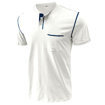 Popular Henley Style Us Size Round Collar Men's T-Shirt