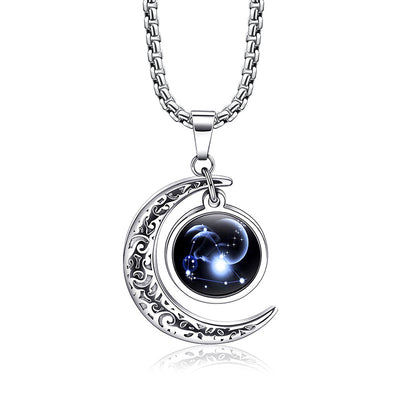 Fashion Zodiac Sign Long Chain Luminous Necklace