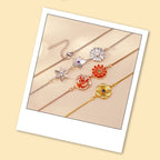 Three-Dimensional Birth Flower Design Elegant Necklace And Bracelet