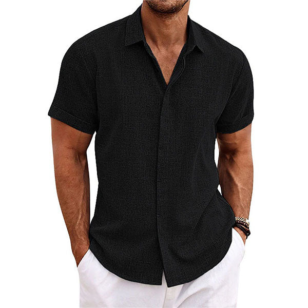 Fashion Solid Color Stand Collar Men Shirt