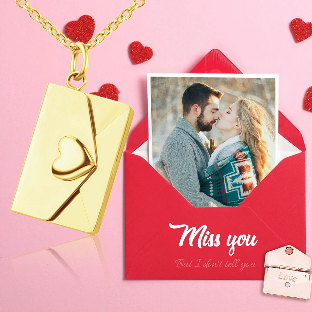 Fashion Custom Love Letters Envelope Necklace