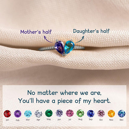 Customize Birthstone Match Hearts Rings For Family Members And Couples