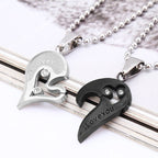 Fashion Match Heart Shape Titanium Steel Couple Necklace