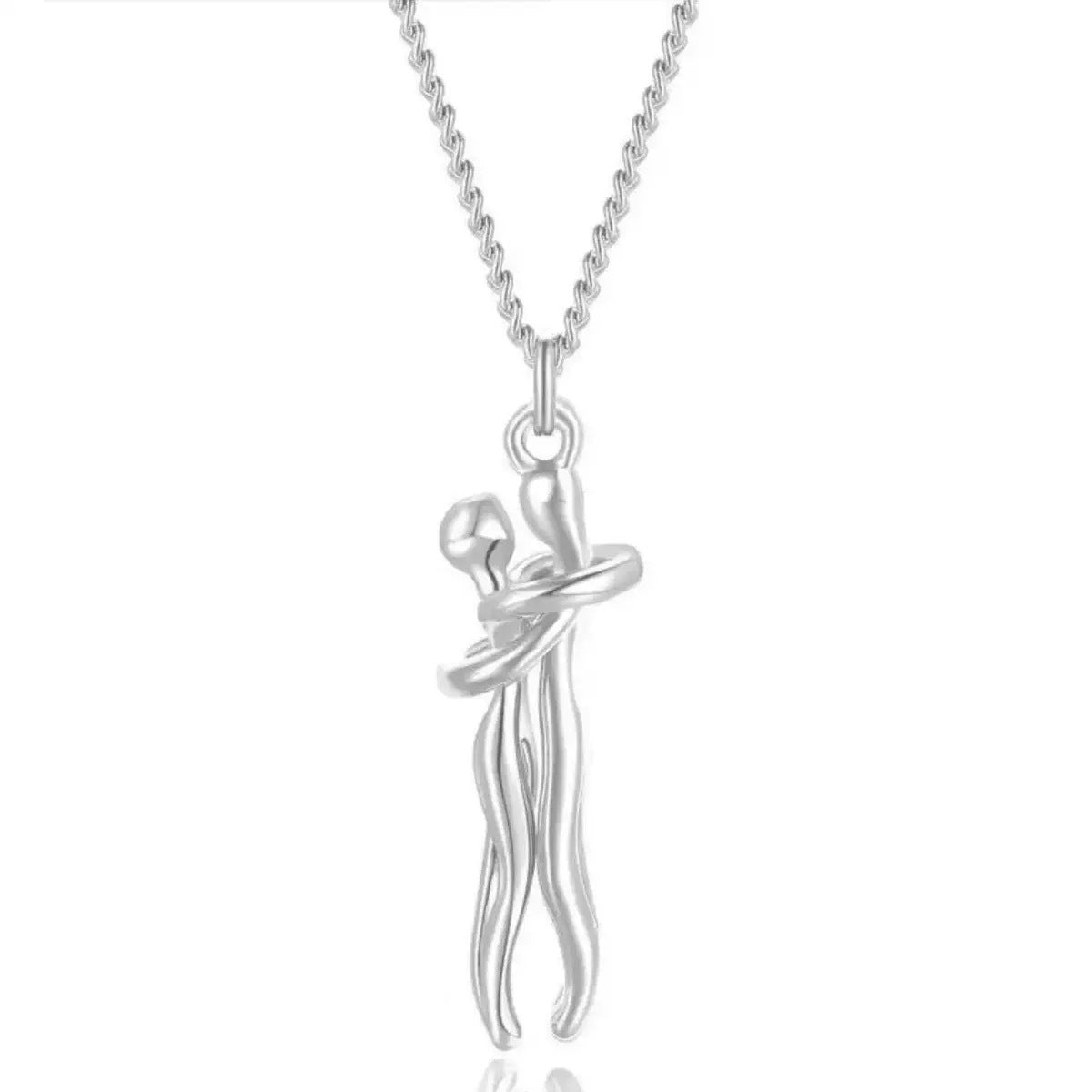 Fashion 925 Sterling Silver Love Hug Necklace