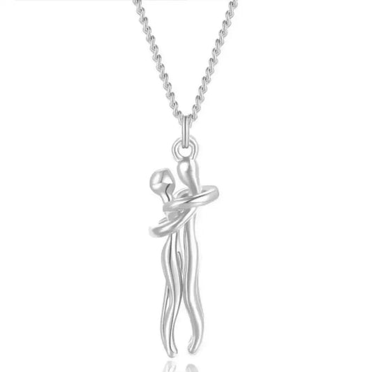 Fashion 925 Sterling Silver Love Hug Necklace