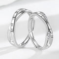Roman Numbers 999 Sterling Silver Adjustable Ring For Couples