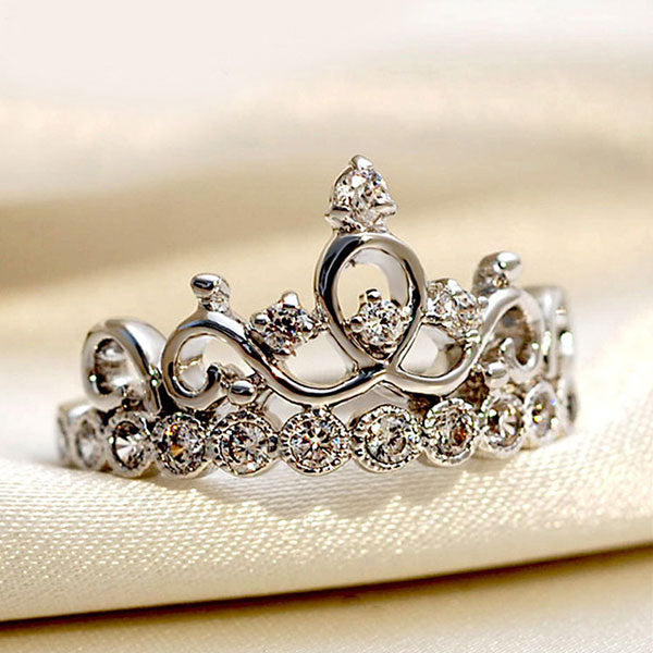 Fashion 925 Sterling Silver Big Crown Shape Ring