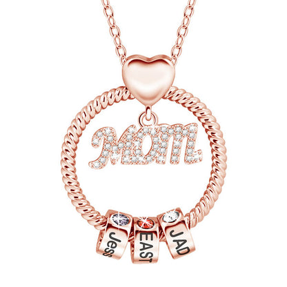 Personalized Birthstone and Name Necklace Mother's Day Gift 1-7 Names
