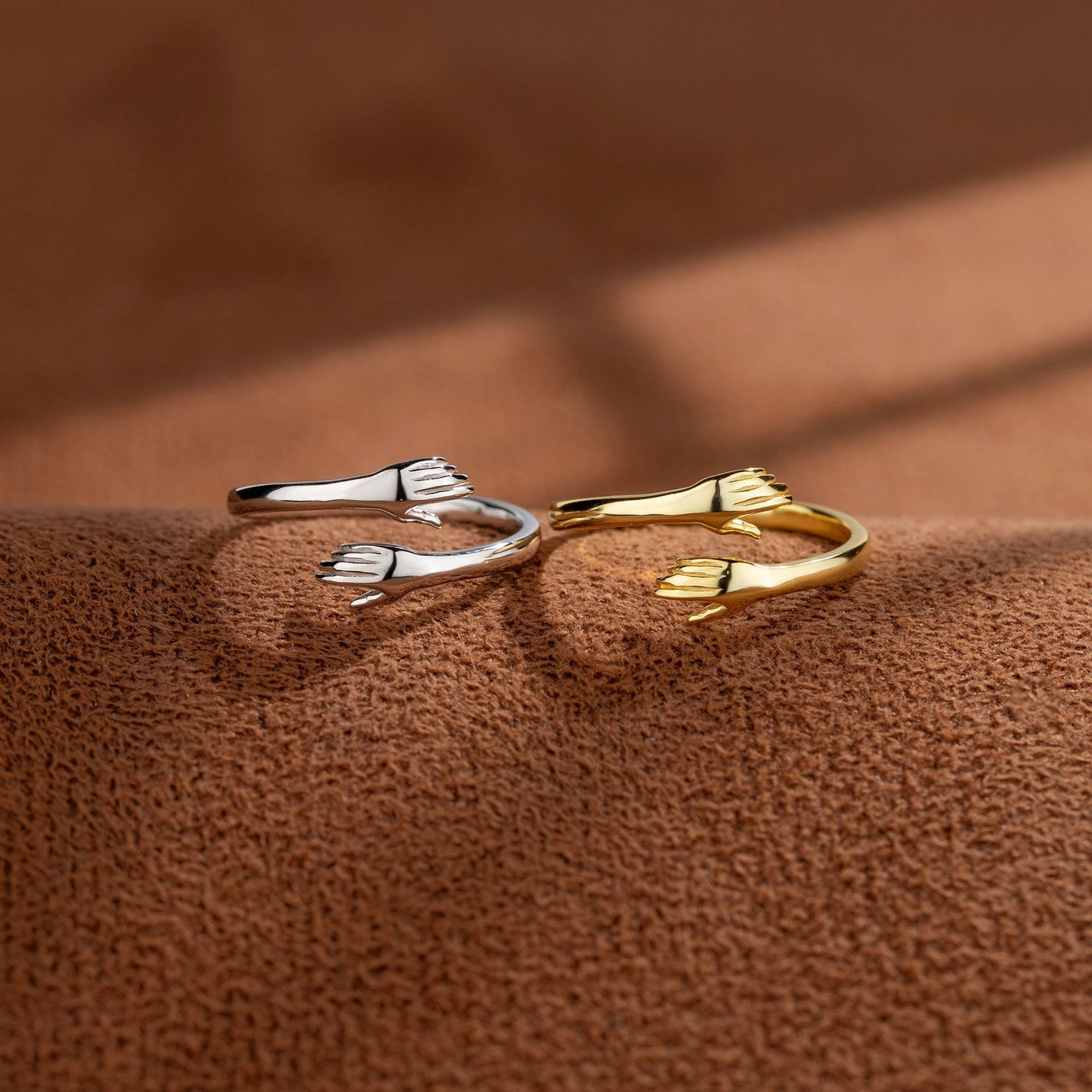 Fashion 925 Sterling Silver Love Hug Adjustable Ring