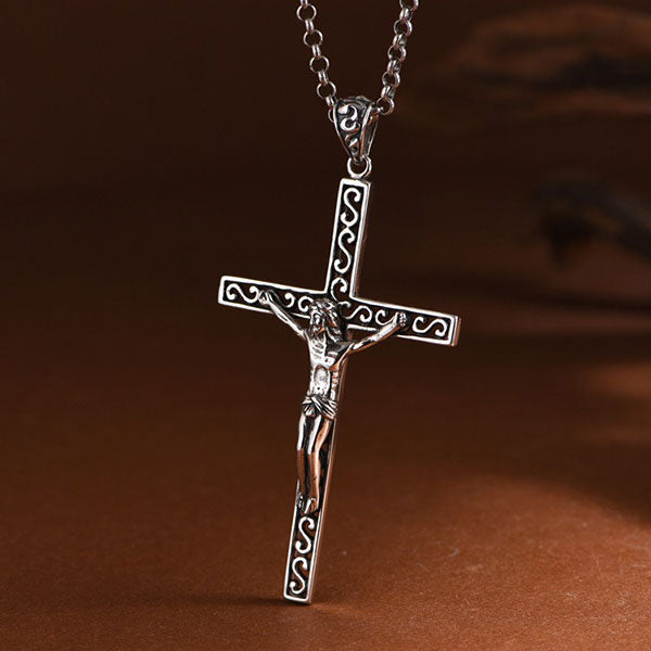 Classic 925 Sterling Silver Cross Pendant Necklace