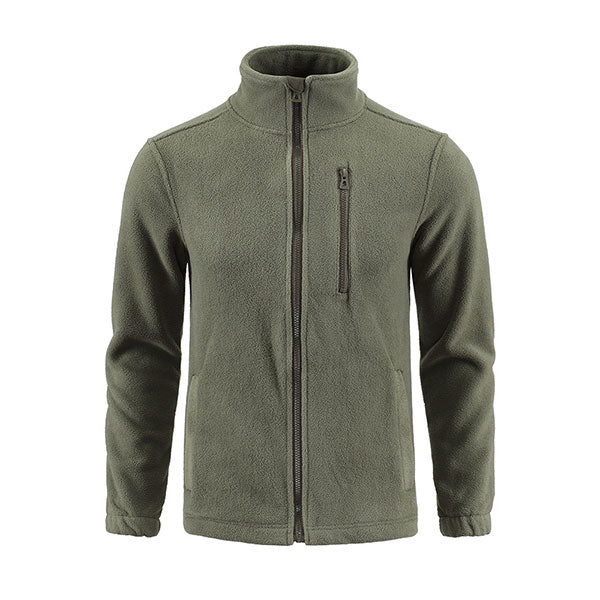 Fashion Men's Stand Collar Front Pocket Men's Fleece