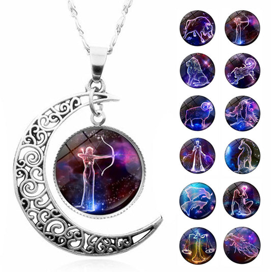 Fashion Zodiac Sign Luminous Necklace For Male And Female