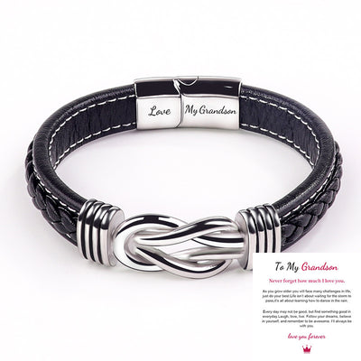 Simple Design Link Forever Leather Bracelet For Men