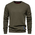 Solid Color Round Collar Men's Shirt