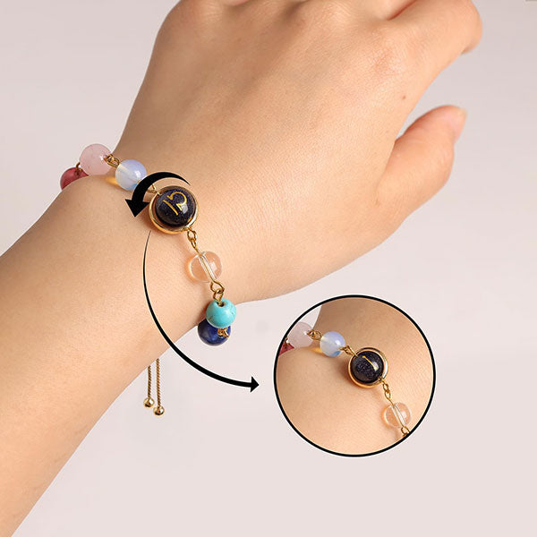 Fashion Zodiac Sign Natural Stone Bracelet For Women