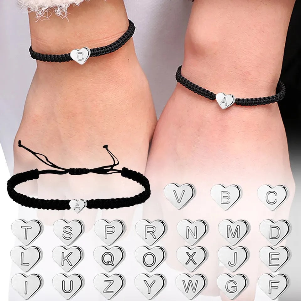 Fashion Adjustable String Alphabet Letters Bracelets For Couples Price A Pair