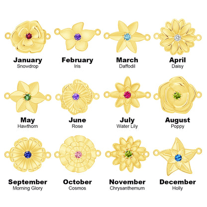 Three-Dimensional Birth Flower Design Elegant Necklace And Bracelet