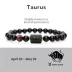 Astrological Sign Natural Agate Unisex Bracelet