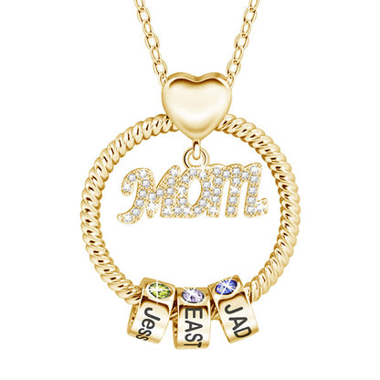 Personalized Birthstone and Name Necklace Mother's Day Gift 1-7 Names