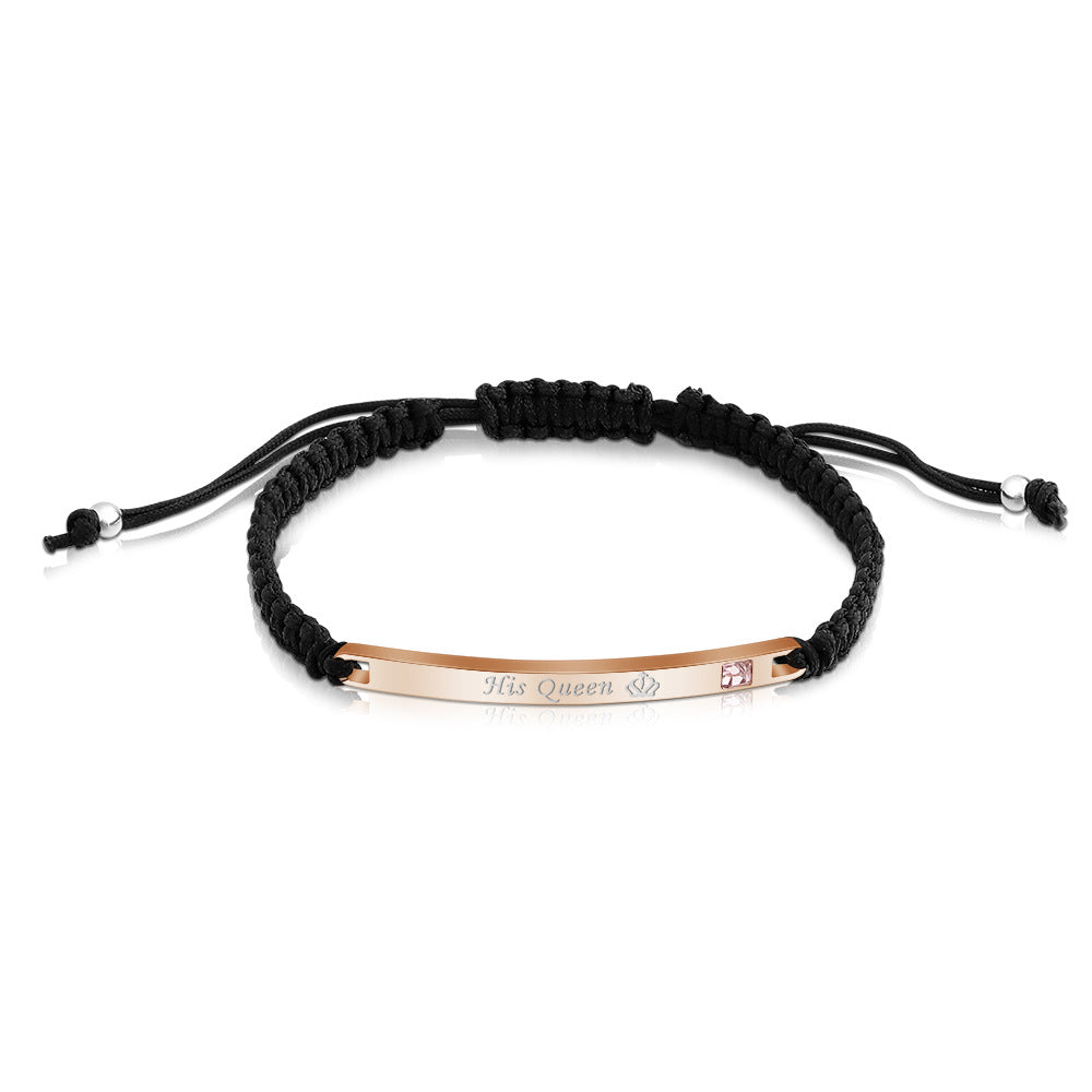 Fashion Adjustable String Her King $ His Queen Bracelets For Couples