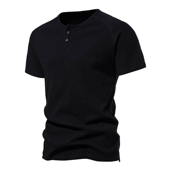 Fashion Henley Style Round Collar Men's T-Shirt