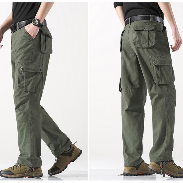 Classic Cotton Casual Daily Wear Men's Cargo Pants Side Pockets