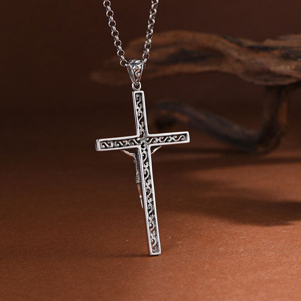 Classic 925 Sterling Silver Cross Pendant Necklace