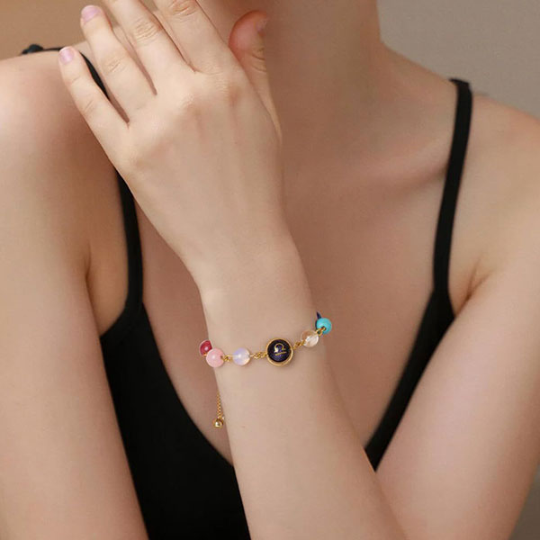 Fashion Zodiac Sign Natural Stone Bracelet For Women