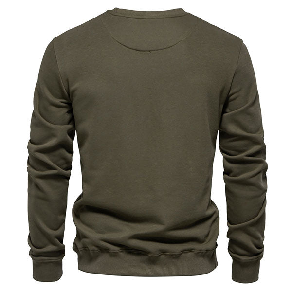 Solid Color Round Collar Men's Shirt