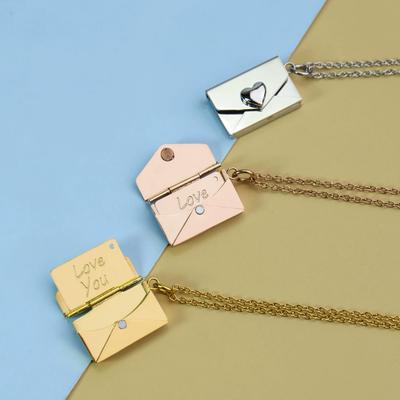 Fashion Custom Love Letters Envelope Necklace