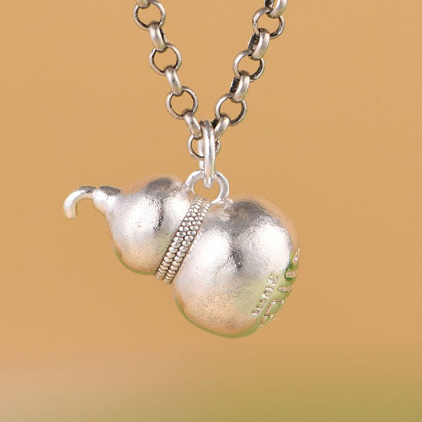 925 Sterling Silver  Hulu-Gourd Pendant Necklace