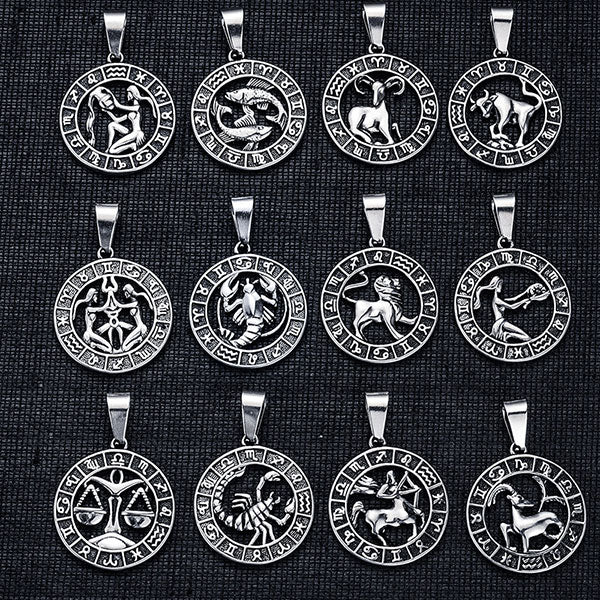 Fashion Zodiac Sign Titanium Steel Necklace
