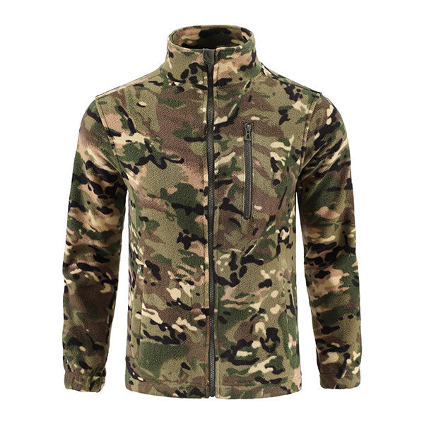 Fashion Men's Stand Collar Front Pocket Men's Fleece